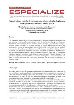 Import&acirc;ncia da redu&ccedil;&atilde;o de custos em operadoras privadas de