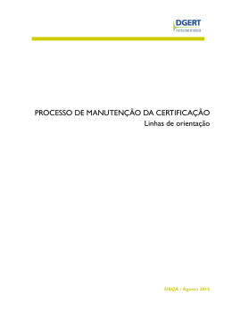Processo de manuten&ccedil;&atilde;o da certifica&ccedil;&atilde;o