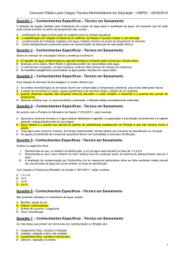 Prova Tecnico em Saneamento