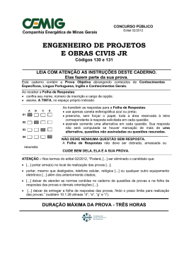 ENGENHEIRO DE PROJETOS E OBRAS CIVIS JR
