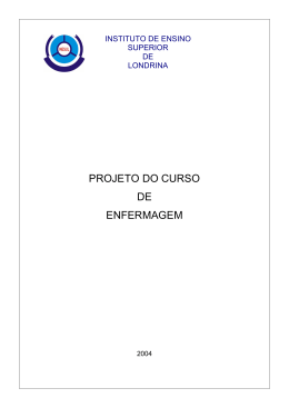 Projeto Pedag&oacute;gico Enfermagem