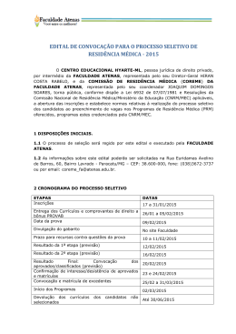 EDITAL DE CONVOCA&Ccedil;&Atilde;O PARA O PROCESSO