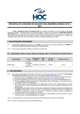 edital do concurso p&uacute;blico n - Hospital de Olhos de Conquista