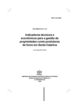 Indicadores t&eacute;cnicos e econ&ocirc;micos para a gest&atilde;o de propriedades
