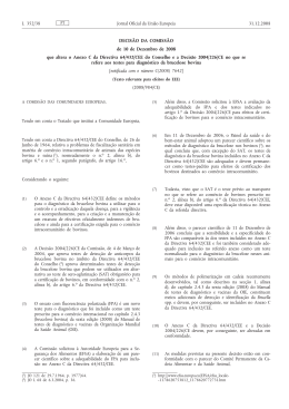 DECIS&Atilde;O DA COMISS&Atilde;O de 10 de Dezembro de 2008