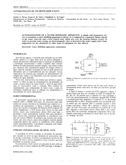 nota técnica automatização de um destilador d,água