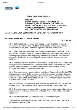PROJETO DE LEI Nº 985/2014 EMENTA: DISPÕE SOBRE A