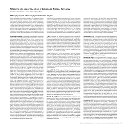 Filosofia do esporte, &eacute;tica e Educa&ccedil;&atilde;o F&iacute;sica, fair play