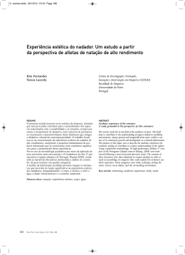Experi&ecirc;ncia est&eacute;tica do nadador. Um estudo a partir da perspectiva
