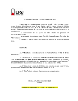PORTARIA No 833, DE 3 DE SETEMBRO DE 2012 A REITORA DA