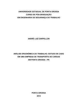 An&aacute;lise ergon&ocirc;mica do trabalho - Universidade Estadual de Ponta