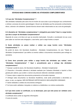 d&uacute;vidas mais comuns sobre as atividades complementares