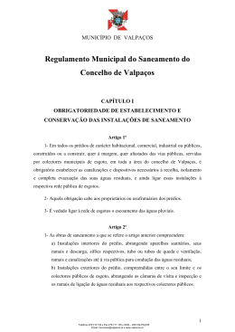 Regulamento Municipal do Saneamento do Concelho de Valpaços