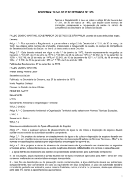 1 DECRETO N.&ordm; 12.342, DE 27 DE SETEMBRO DE 1978. Aprova o
