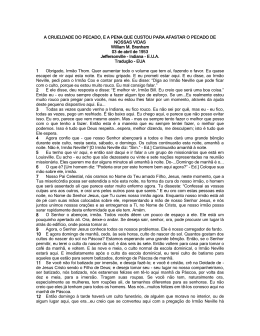 A CRUELDADE DO PECADO, E A PENA QUE