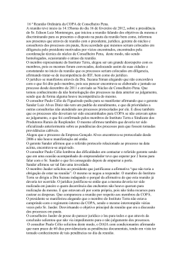 16&ordf; RO de 16/02/2012 do NRRA Conselheiro Pena