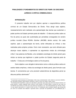 FINALIDADES E FUNDAMENTOS DO DIREITO DE PUNIR