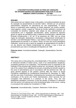 1 A INCONSTITUCIONALIDADE DA PENA DE CASSA&Ccedil;&Atilde;O