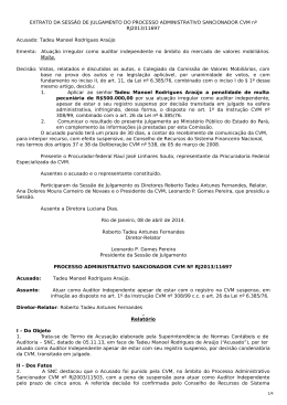 Extrato da Sessão de Julgamento