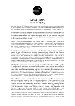 Lula Pena BIOGRAFÍA 2011