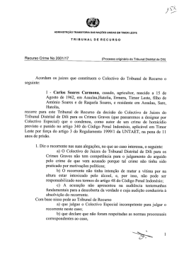 Acordam os juizes que constituem o Colectivo do Tribunal de