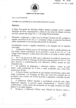 Ac&oacute;rd&atilde;o do Tribunal de Recurso no Processo n.&deg; 23-CO