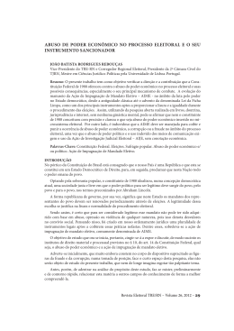 abuso de poder econ&ocirc;mico no processo eleitoral e o seu
