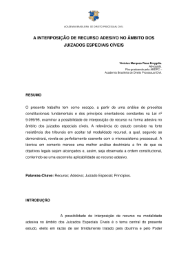 a interposi&ccedil;&atilde;o de recurso adesivo no &acirc;mbito dos juizados especiais
