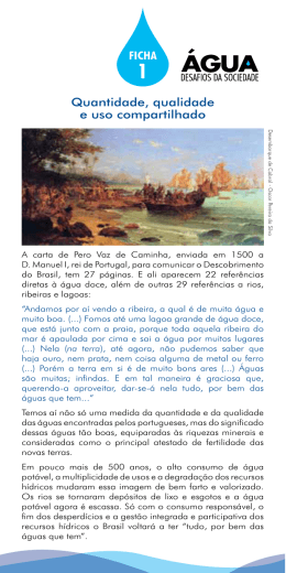 &Aacute;gua: Desafios da Sociedade - 2013 Fichas de atividades