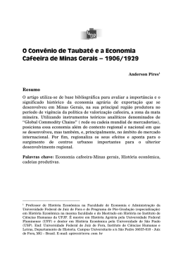 O Conv&ecirc;nio de Taubat&eacute; e a Economia Cafeeira de Minas Gerais