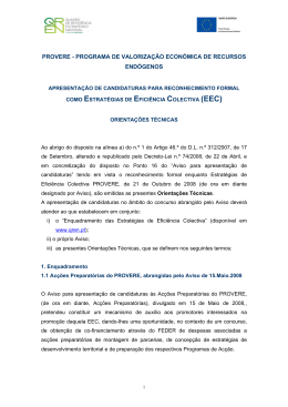 PROVERE - PROGRAMA DE VALORIZAÇÃO