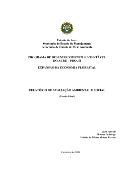 Estado do Acre Secretaria de Estado de Planejamento Secretaria