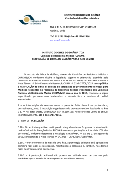Retificação - Comissão Estadual de Residência Médica em Goiás
