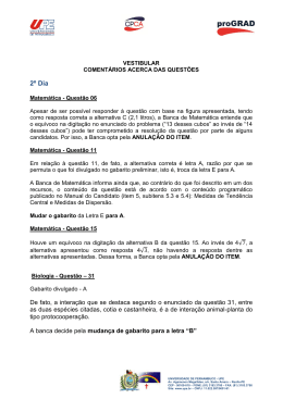 Respostas aos questionamentos