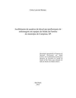 Acolhimento de usu&aacute;rios de &aacute;lcool por profissionais de enfermagem