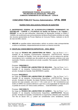 altera&ccedil;&atilde;o - Copeve - Universidade Federal de Alagoas