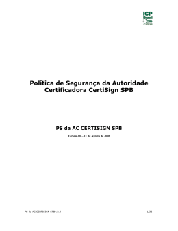 Política de Segurança - ICP Brasil
