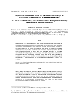 Incorpora&ccedil;&atilde;o da Internet &agrave; participa&ccedil;&atilde;o pol&iacute;tica de organiza&ccedil;&otilde;es da