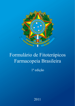 Formul&aacute;rio de Fitoter&aacute;picos Farmacopeia Brasileira