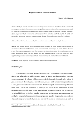 Desigualdade Social em Saúde no Brasil Natália Leão