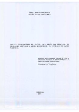 agente comunitario de saude uma visao do processo - TCC On-line