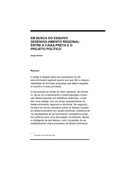 EM BUSCA DO ESQUIVO DESENVOLVIMENTO REGIONAL