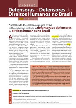 Defensoras e Defensores de Direitos Humanos no Brasil