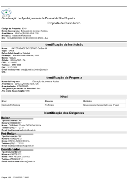 Proposta de Curso Novo Identificação da Instituição