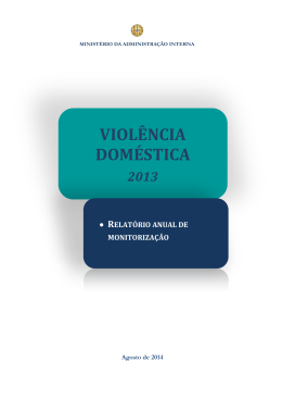 Violência Doméstica - 2013. Relatório anual de monitorização