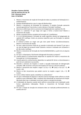 Disciplina: Química (QUI3A) Lista de exercícios do cap. 04 Prof