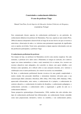 O caso do professor Tiago - Biblioteca Digital do IPB