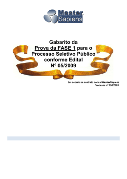 Respostas da Prova para a Fase 1