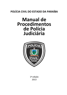 Manual de Procedimentos de Polícia Judiciária