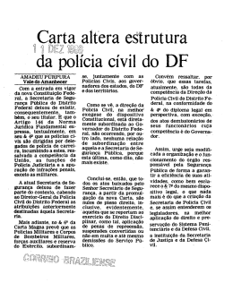 Carta altera estrutura da polícia civil do DF